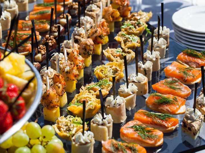 Sandwiches on a table the buffet